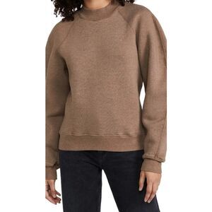 AGOLDE Tarron Mock Neck Sweatshirt in Toffee Heather Size XS - New